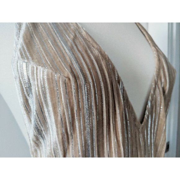 Champagne Formal Dress Bridal 1920s Great Gatsby women's MEDIUM marilyn monroe - Picture 6 of 8